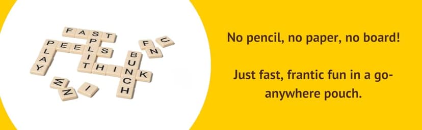 Bananagrams Classic Word Game – Fast-Paced Spelling & Anagram, Family & Travel Game , 144 Letter Tiles in Portable Banana Pouch, 1–8 Players, Educational Wordplay Fun for Ages 7+