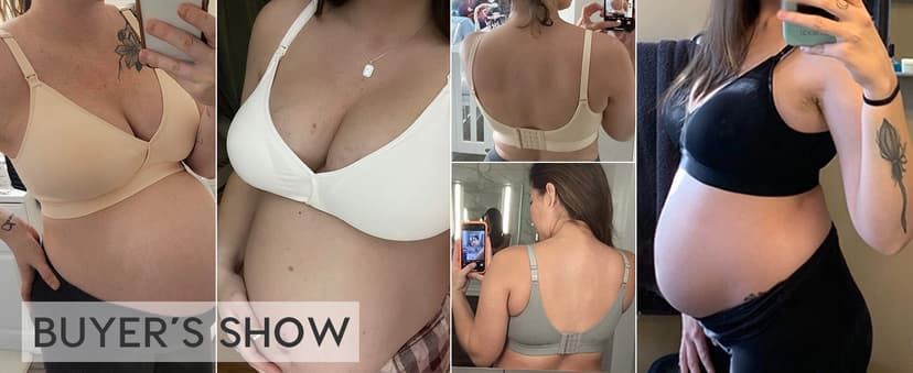 Vinfact 3 Pack Nursing Bras for Breastfeeding Seamless V Neck Maternity Bra Women Pregnancy Breastfeeding Bra