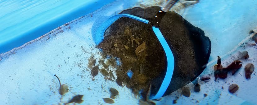 Upgraded Self-Repair Pool Net, Pool & Pond Cleaning Skimmer with Heavy Duty Nylon Net - Fine Mesh, Aluminum Frame, Deep Trash Bag for Above Ground & In-ground Pools, Leaf Skimmer Rake Net(No Pole)