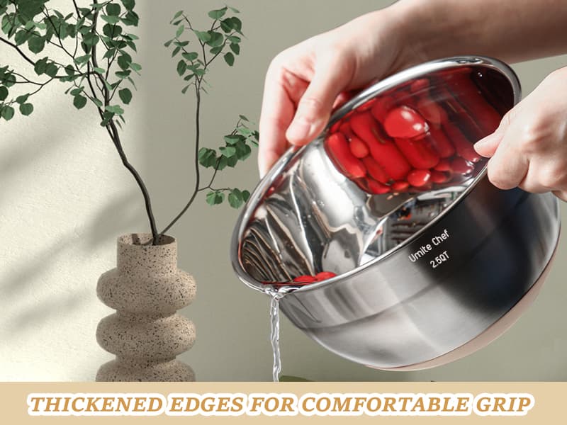 Mixing Bowls with Airtight Lids Set, 26PCS Stainless Steel Khaki Bowls with Grater Attachments, Non-Slip Bottoms & Kitchen Gadgets Set, Size 7, 4, 2.5, 2.0,1.5, 1QT, Great for Mixing & Serving