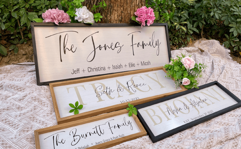 Wedding Gifts for Couples 2025, Custom Wood Sign for Bridal Shower Gift, Engagement Gift, Newlywed Gift, Personalized Framed Last Name Sign with Established Date for Home