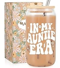 Fairy's Gift Wifey Era Cup, Wedding, Bride Gifts for Her, Bridal Shower, Engagement Gifts for Women, Couples, 16 oz Coffee Glass Cups w/Lids Straws, Bachelorette Presents for Bride to be, Future Mrs