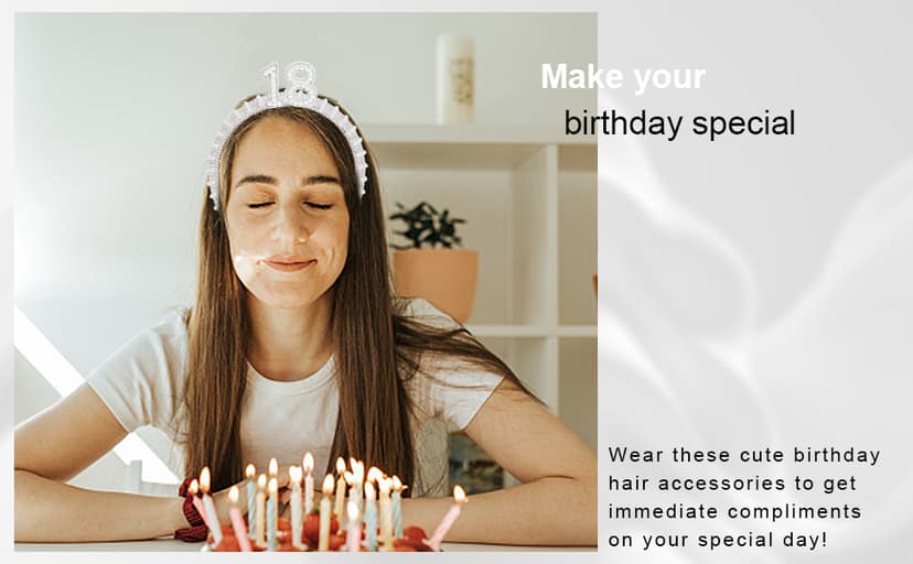WHAVEL 18th Birthday Decorations for Girls - Happy 18th Birthday Headband - Girls Birthday Party Decorations