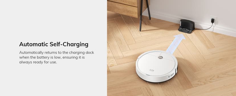 ILIFE V2 Robot Vacuum Cleaner, Tangle-Free Suction, 120 Mins Runtime, Slim, Self-Charging Robotic Vacuum Cleaner, Ideal for Pet Hair and Hard Floors