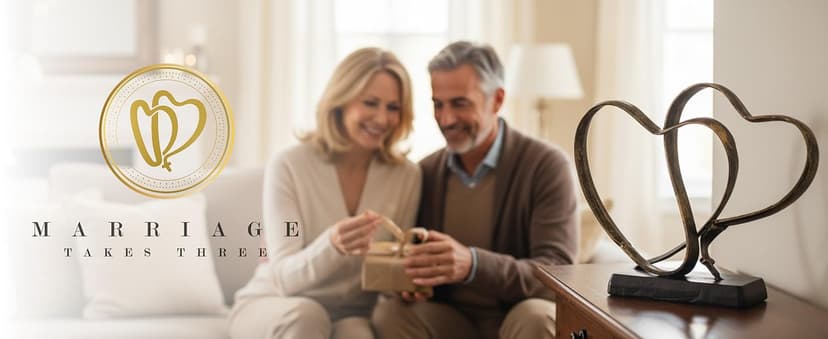 Wedding Anniversary Couples Gift - Two Hearts and Cross Iron Sculpture, Heart Decoration Gift for Her and Him, 1st to 50th or 60th Anniversary, Includes Present Box and Poem Card