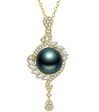 Gifts for women Mom her Girlfriend grandma Wife on Christmas Day Mothers Day Valentines Birthday Gifts Wedding Gift Jewelry Anniversary Tahitian Black Pearl Necklaces