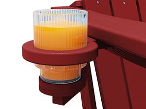 SERWALL Adirondack Chair with Cup Holders - Composite Adirondack Chairs Set of 2 HDPE Outdoor Chairs All Weather Use- Dark Red