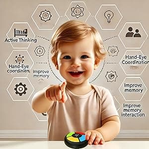 tingbowie Memory Game Handheld Electronic Toy, Color Memorizing with Lights and Sounds