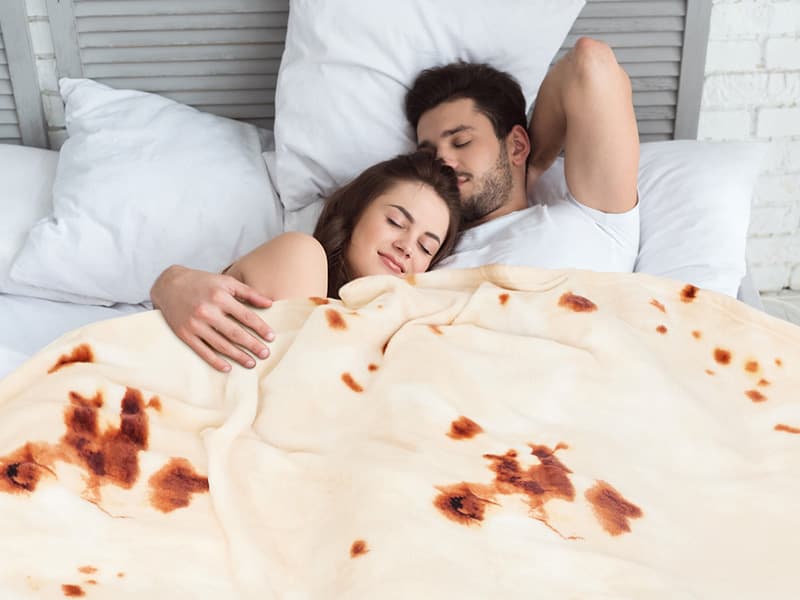 SeaRoomy Burritos Tortilla Blanket, Realistic Food Wrap Blanket Double Sided, Novelty Funny Tortilla Round Giant Soft Blankets (Beige, 47 inches)