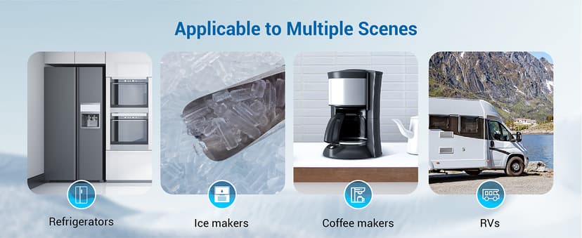 AQUA CREST INL 5 Years Inline Water Filter for Ice Maker with 1/4-Inch Direct Connect Fittings, Idea for Ice Maker, Refrigerator, RV, Inline Refrigerator Water Filter Reduces Chlorine, Taste& Odor