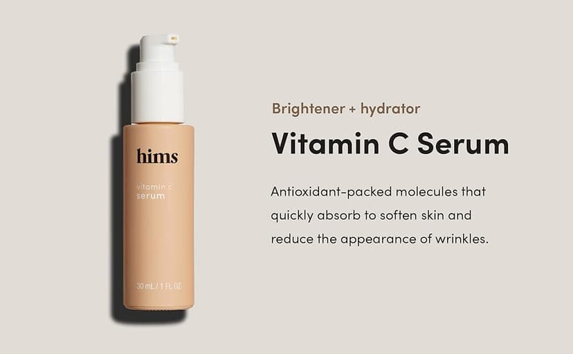 hims Vitamin C Serum for Men - Brightens, Evens Skin Tone, Reduces Wrinkles - Highly Concentrated Anti-Aging Vitamin C Face Serum for Men - 1 fl oz