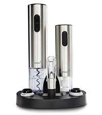 Ivation Wine Gift Set – Includes Electric Opener, Aerator, Vacuum Preserver, 2 Stoppers, Foil Cutter & Charging Base