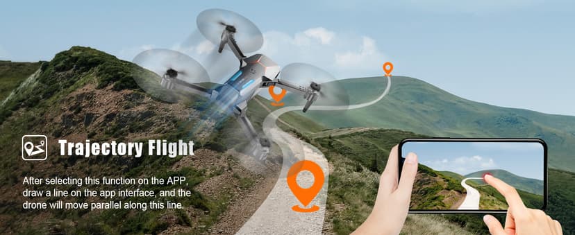 Drone with Camera, 1080P FPV Foldable Drone with Stable Altitude Hold, Gravity Control, Trajectory Flight, 90° Adjustable Lens, One Key Take Off, 2 Batteries, RAGPIP X66 Drone Toy for Kids Adult Beginners