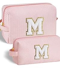 YOOLIFE Birthday Gifts for Women - Birthday Gifts Idea for Her Friends Female Teacher | Personalized Cute Makeup Bag for Women Girlfriend | Cosmetic 2 Pieces Toiletry Makeup Pouch Mothers Day Gifts L