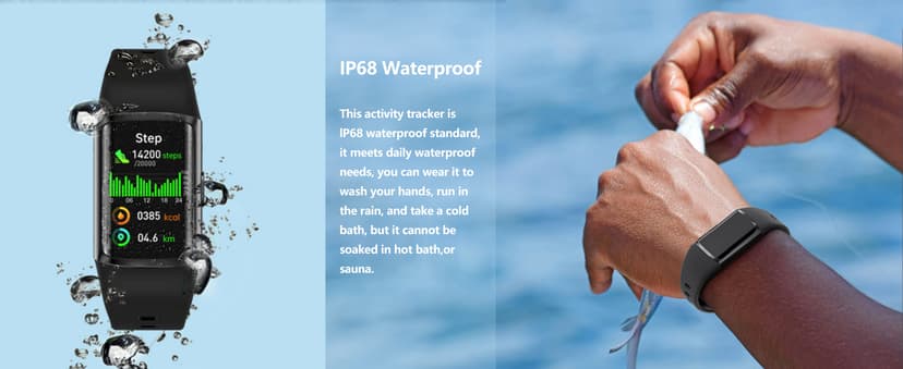 FITVII FINO 2 Slim Fitness Tracker, Smart Watch with Blood Oxygen, Sleep Monitor, 24/7 Heart Rate & Blood Pressure, IP68 Waterproof Health Activity Trackers with Calories Step Counter for Women Men