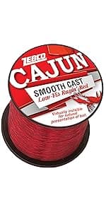 Zebco Cajun Line Smooth Cast Fishing Line, Low Vis Ragin' Red