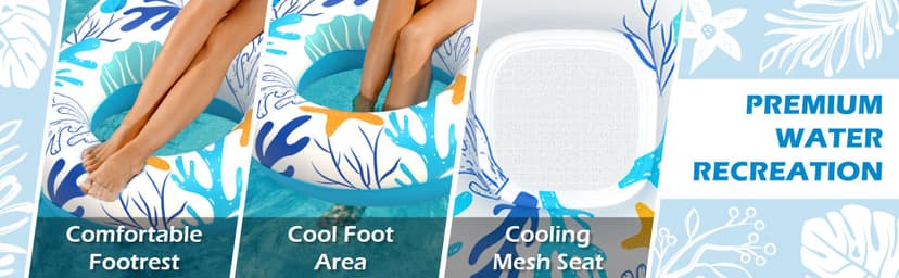 Jasonwell Inflatable Pool Float Adult - Pool Floaties Lounger Floats Raft Floating Chair Water Floaties for Swimming Pool Lake Lounge Float with Cup Holders Beach Pool Party Toys for Adults