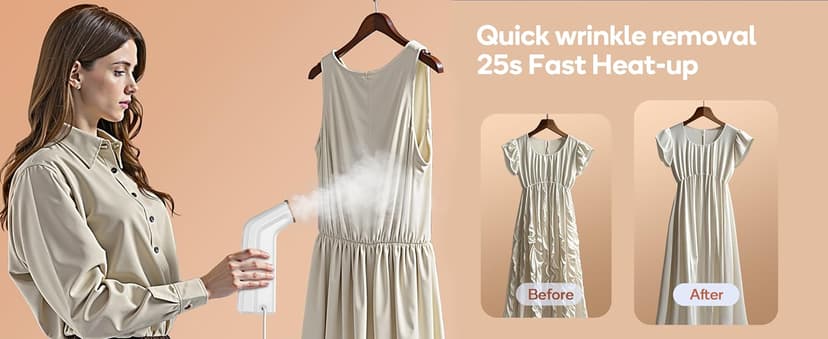 Travel Steamer For Clothes,100V-240V Dual Voltage Steamer & Iron 2 In 1,Integrated 170ml Tank 25s Fast Heat-Up,1.2lbs Portable Fabric Iron,Handheld Steaming Wrinkles Remover For Garments(In 4 colors)