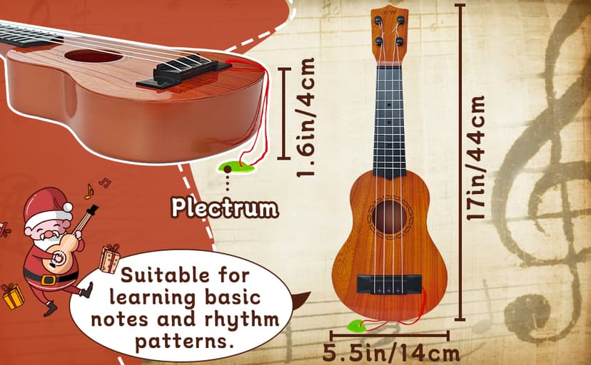 Kids Toy Ukulele Guitar,17 Inch Classical Guitar Musical Toy,4 Strings Guitar Ukulele Educational Learning Toy for Toddlers and Preschoolers