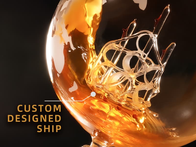 Gifts for Men Dad Husband from Wife Daughter Son, Unique Christmas Anniversary Birthday Gifts for Him, Whiskey Decanter Globe Set with 2 Glasses, Bourbon Scotch Liquor Cool Stocking Stuffers Presents