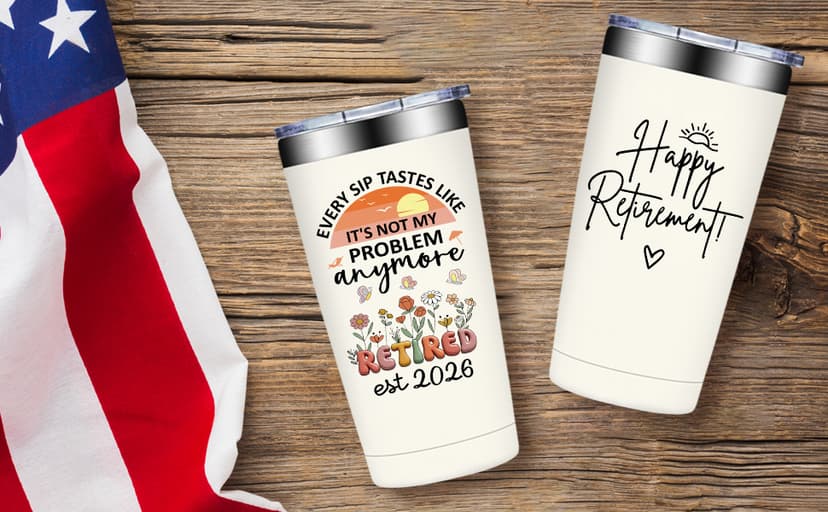 Happy Retirement Gifts for Coworker, Teachers, Nurse, Friends, Family - Every Sip Tastes Like It's Not My Problem Anymore Grifarny Retirement Gift for Woman 2026 - Retirement Tumbler Cup 20 oz B0GVDQD9N9