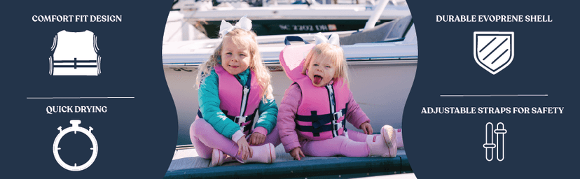 SearocK Children’s Life Jacket – US Coast Guard Approved Infant & Youth Life Vest for Boating, Fishing & Water Sports – Kids & Toddler PFD with Secure Buckles
