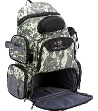 BASSDASH Fishing Tackle Backpack Water Resistant Tactical Bag Soft Tackle Box with Rod Holder and Protective Rain Cover