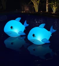 Floating Pool Lights Solar Powered, 7.6 Inch RGB Upper& Lower Color Changing Solar Pool Lights that Float with Dynamic Lighting Effects, IP68 Waterproof Swimming Pools Light for Party Decor(2)