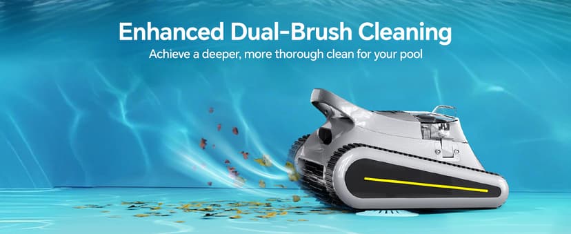 Cordless Robotic Pool Cleaner -Pool Vacuum 180W Brushless Motor, 45,000Pa Suction, Wall Climbing, Sonar Navigation, 3 Modes Automatic Pool Robot for Inground & Above-Ground Pools Up to 2150 Sq. Ft.