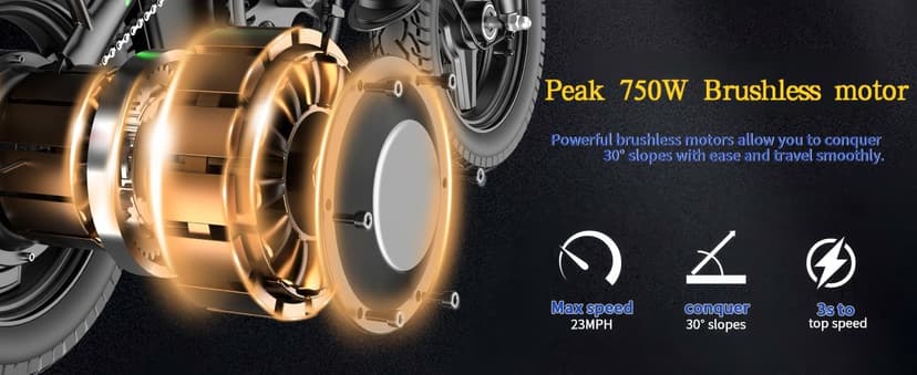 Folding Electric Bike for Adults, Peak 750W Motor,23MPH Max Speed Foldable Electric Bicycles,14" Ebike, 48V12AH Battery 35 Miles PAS Range Mini E Bikes for Adults and Teens