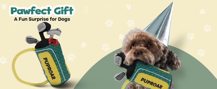 PUPROAR Golf Dog Toy, Dog Birthday Gift, Funny Squeaky Plush Rope Golf Bag Toy for Small, Medium & Large Breeds B0D9PDDT2D