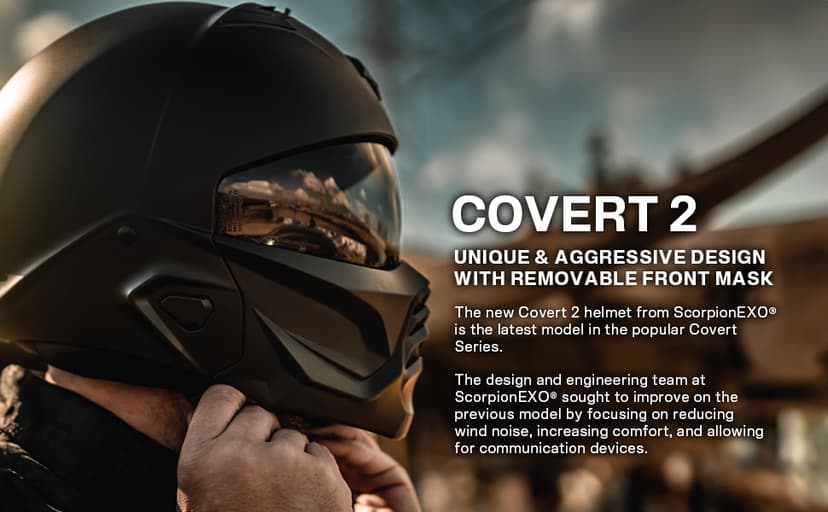 ScorpionEXO Covert 2 Open Face 3/4 Full Mode Motorcycle Helmet Bluetooth Ready Speaker Pockets Interchangeable Mouth Cover DOT Approved Solid (Matte Black - 3X-Large)