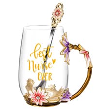 OEAGO Gifts for Mom Women Stocking Stuffers for Women Christmas Glass Coffee Enamels Mug Valentines Gifts for Her Girlfriend Wife Best Birthday Valentine's Mothers Day from Daughter Son Tea Cup