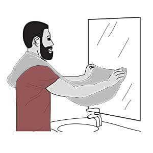 Beard Bib Apron for Men, Gift Beard Trimming Catcher Bib for Shaving & Hair Clippings, Waterproof Non-Stick Hair Catcher Grooming Cloth with 2 Suction Cups(White)