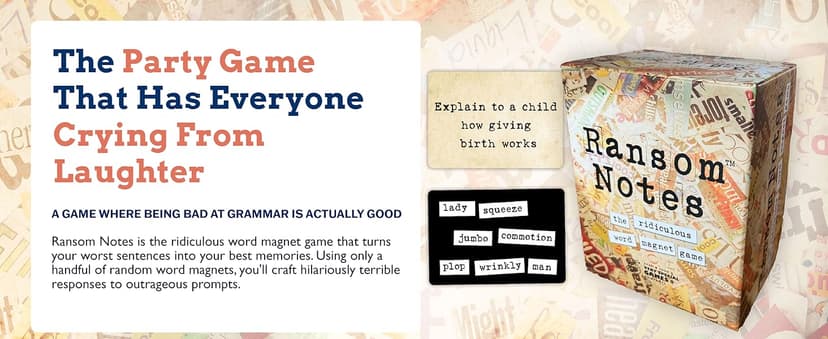 Ransom Notes - The Ridiculous Word Magnet Party Game, 3+ Players