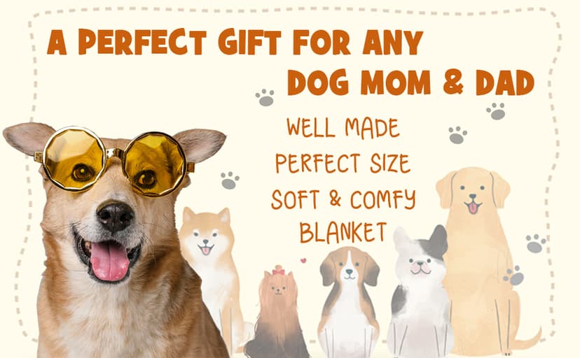 Dog Mom Gifts for Women, Dog Lovers Gifts, Presents for Dog Lovers/Moms Women, Doggie Blanket 50"x60", Presents from Doggie to Mom
