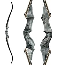 Black Hunter Recurve Bow and Arrow Set, GLURAK 60'' Wooden Takedown Recurve Bows Package, Archery Bow Kit for Target Practice and Hunting, Right Hand, 25-50 Lbs