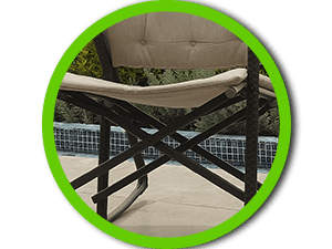 STRONGBACK Folding Patio Chair - Ergonomic Design for Back Pain Relief - 21" Seat Width/300 lb Capacity - Plush Olefin Cushions/Durable Magnesium Alloy Frame - Lightweight/Portable Outside Chairs