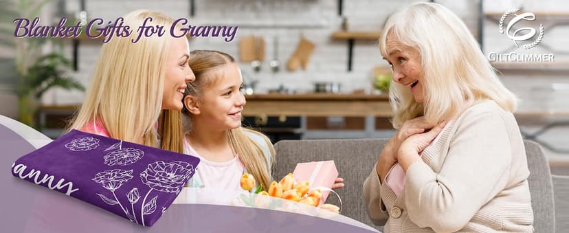 Gifts for Granny, Grandma Birthday Gift from Grandkids, to My Granny Grandma Throw Blanket for Christmas GiltGlimmer Granny Gifts for Grandma, Granny Floral Blanket 50" x 60" B0DHSP946G