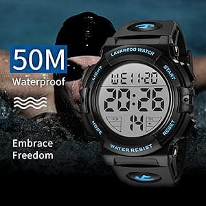 L LAVAREDO Mens Digital Watch Sports Military Watches Waterproof Outdoor Chronograph Wrist Watches for Men with LED Back Ligh/Alarm/Date
