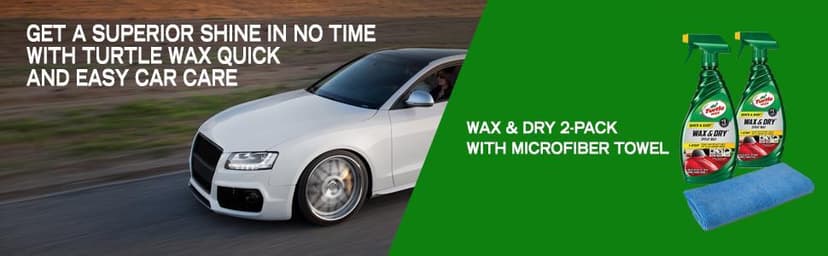 Turtle Wax 50834 1-Step Wax and Dry, Quick and Easiest Step to High Shine, for Cars, Trucks, Motorcycles and RVs, 26 oz. Double Pack with Microfiber Towel