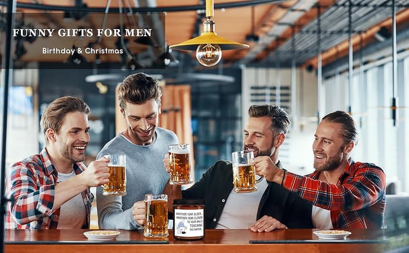 Birthday Gifts for Men Dad Boyfriend Him Husband Grandpa Brother Uncle Coworker Best Friend, Funny Present 65th 30th 75th 60th 40th 50th Birthday Gift Ideas, Happy Birthday Candles Unique Mens Gifts