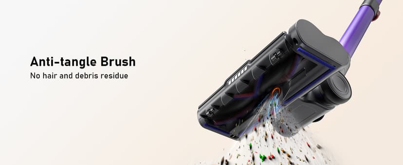 TVTAU Cordless Vacuum Cleaner, Self-Standing 620W 55KPA 75Min Runtime Stick Vacuum for Home, 1.8L Dust Cup, LED Display, Anti-Tangle, 8-Stage Filtration, for Hardwood Floor Carpet Pet Hair