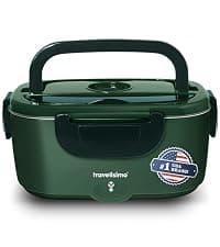 TRAVELISIMO Electric Lunch Box for Adults 100W Heated Lunch Box For Men 1.5L Stainless Steel Portable Food Warmer, 12/24/110V for Travel & Work, Loncheras Electricas Para Calentar almuerzo B0BZ3NCPB7