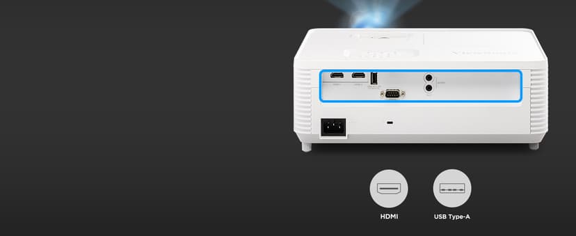 ViewSonic PA503HD 4000 Lumens High Brightness Projector with 1.1x Optical Zoom, USB, and HDMI inputs for Home and Office