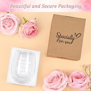 Futtumy 75th Birthday Gifts for Women, Turned 25 3 Times Wine Glass, Gifts for 75th Birthday Women Mom Grandma Wife Daughter Sister Friend Aunt Female, Funny 75th Birthday Decoration for Her, 17oz B0GKP1QFRF