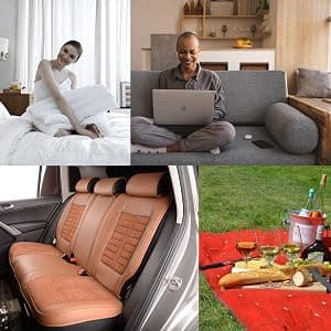 Xchouxer Couch and Bed Cup Holder Pillow, Sofa Organizer Caddy for Drinks, Remotes, Phones, Snacks (Beige) B0BWJ7W36N