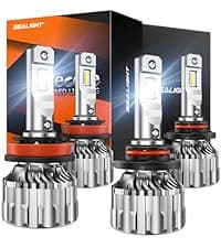 SEALIGHT H7 Bulbs 36000LM Ultra-Bright S6 H7 ATV Bulbs No Adapter Required No Cordless, 6500K White Light, 60000+Long Lifespan, Plug-N-Play, Marker Light Assemblies, Pack of 2
