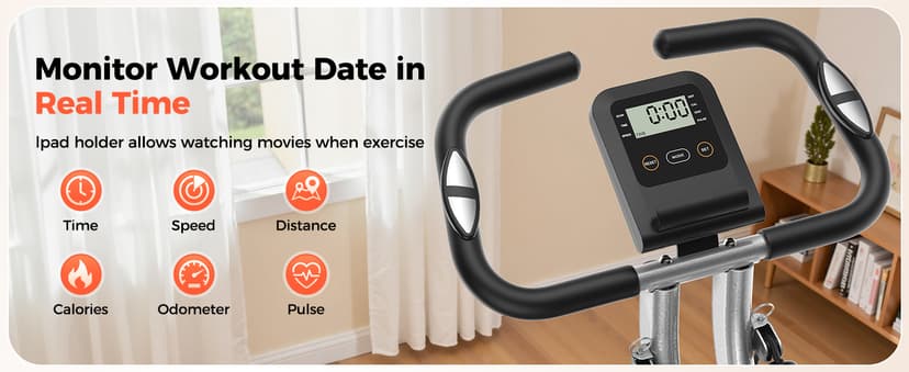 YOSUDA Folding Exercise Bike - Foldable Stationary Bike for Home Gym Workout