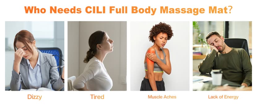CILI Full Body Massage Mat with Heat, Vibration Back Massage Pad, Full Body Massager for Bed Chair Sofa, Massage Mattress Pad, Father‘s Day Gift for Dad